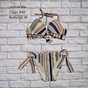 Adore Me Striped Bikini Set